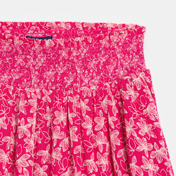 تنورة طويلة مطرزة وردية اللون للفتيات